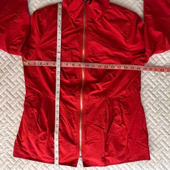 Doncaster Womens 8 Red 3/4 Sleeve Jacket w/ Offset Zipper Pop Up Collar Pockets - Picture 6 of 7